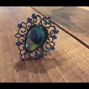 Rare Betsey Johnson Peacock Ring